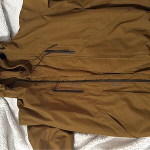 Eddie Bauer Men's Hooded Raincoat in Caramel Brown